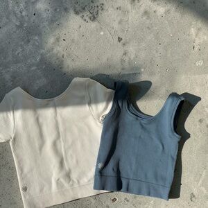 Athleta Kids Tank Tops in Blue and Cream